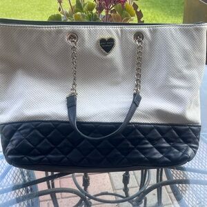 Betsey Johnson Black and White Quilted Tote